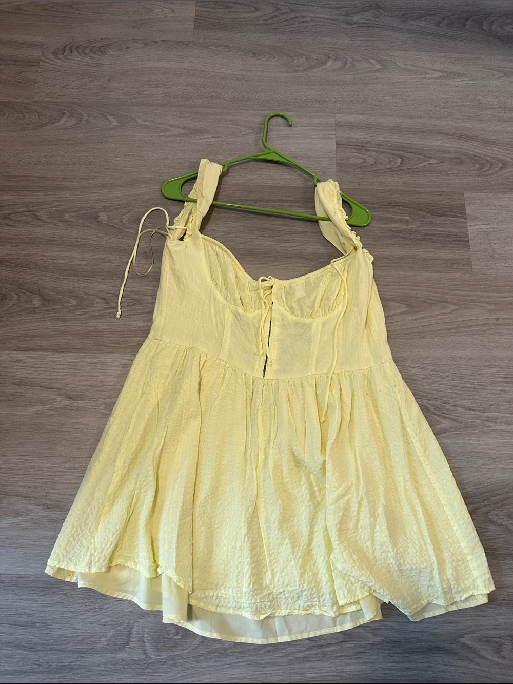 Yellow Mini Sundress with Tie-Front Detail